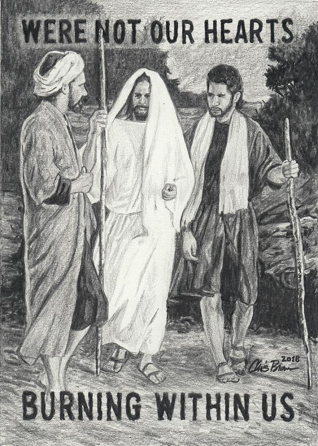 The Walk to Emmaus Drawing by Chris Brown