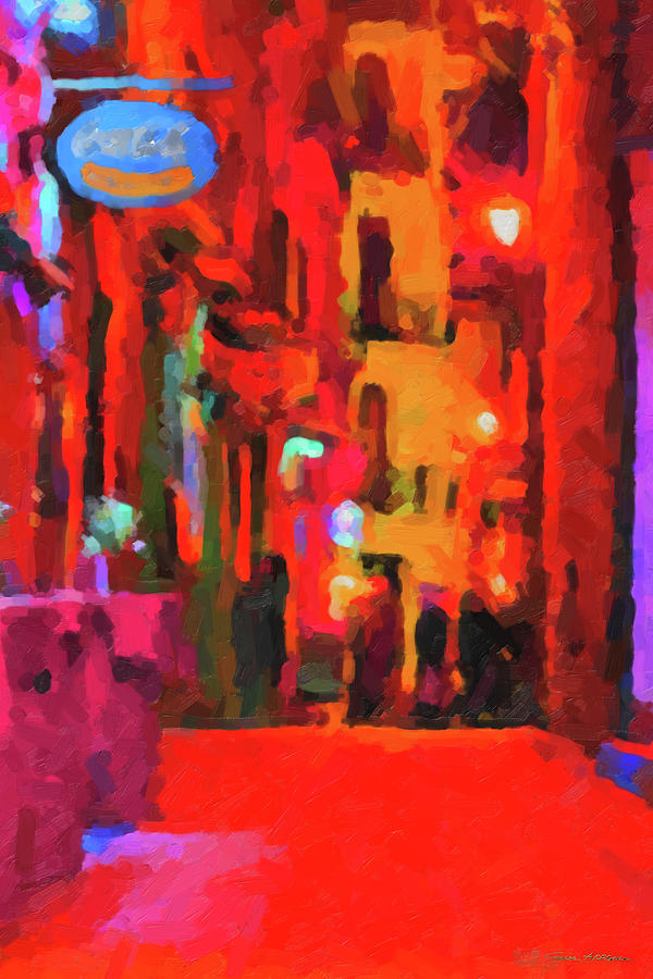 The Walkabouts - Spanish Red Moon Stroll Digital Art by Serge Averbukh