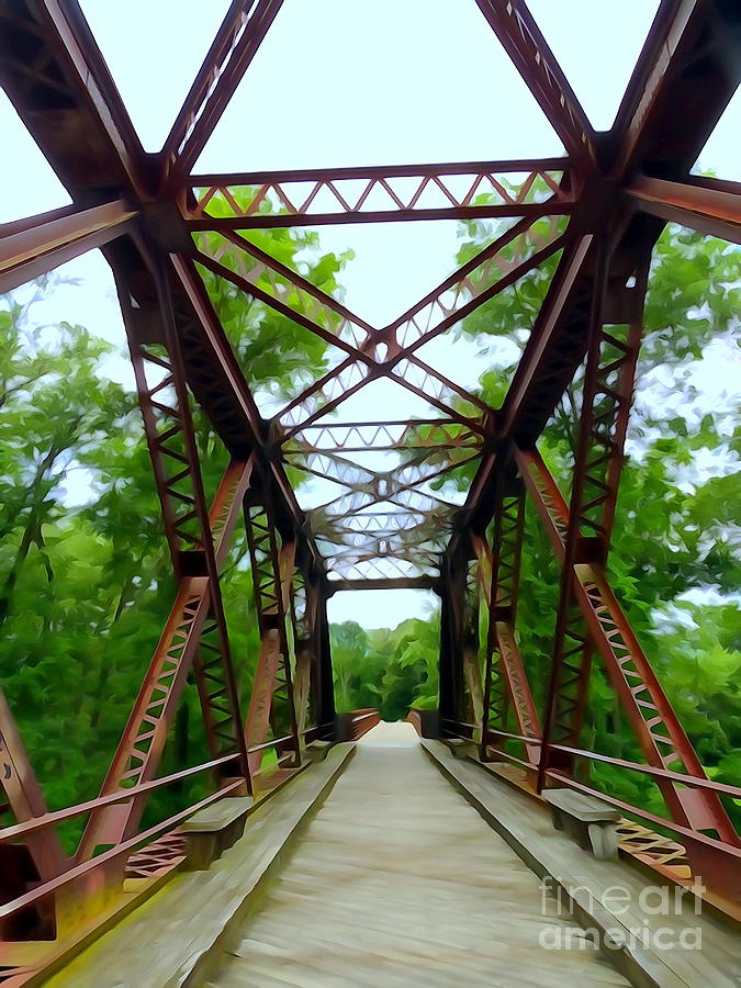 The Walkill Valley Rail Trail Bridge #1 Digital Art by Ed Weidman