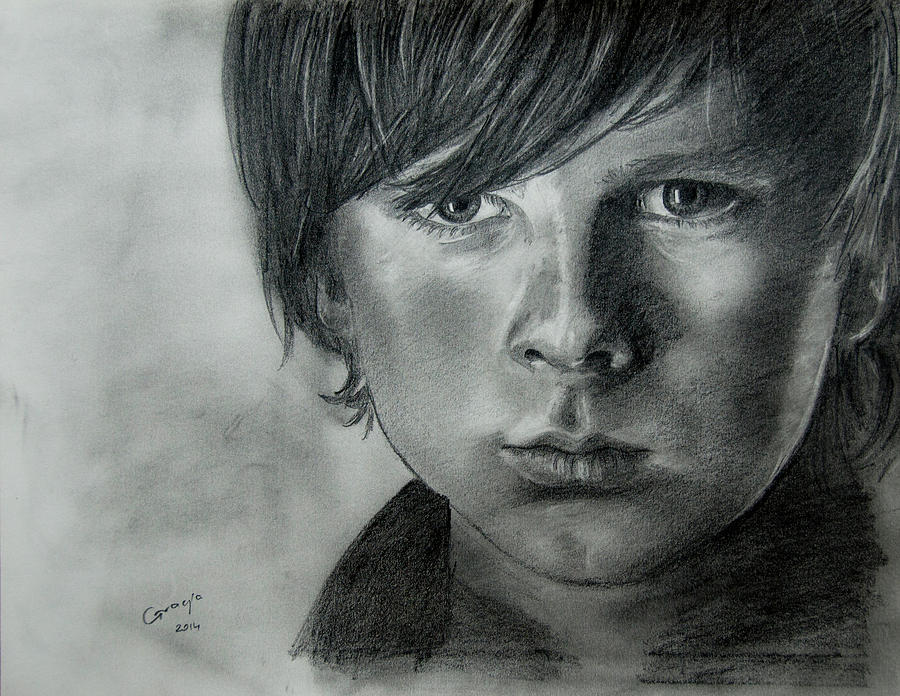 Portrait Drawing - The Walking Dead - Carl by Gracja Waniewska