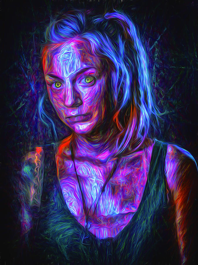 Andrew Lincoln Photograph - The Walking Dead Painted Emily Kinney Beth Greene by David Haskett II