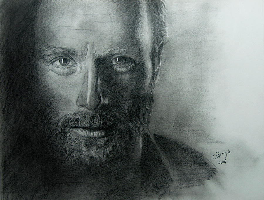 The Walking Dead - Rick Drawing by Gracja Waniewska - Fine Art America
