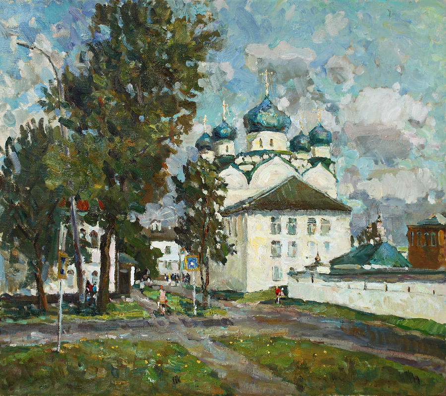 Summer Painting - The walls of the Monastery of the Epiphany in Uglich by Juliya Zhukova