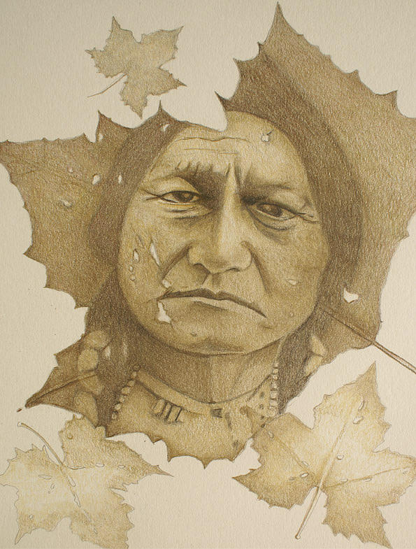 The War Chief Drawing by Tim Ernst