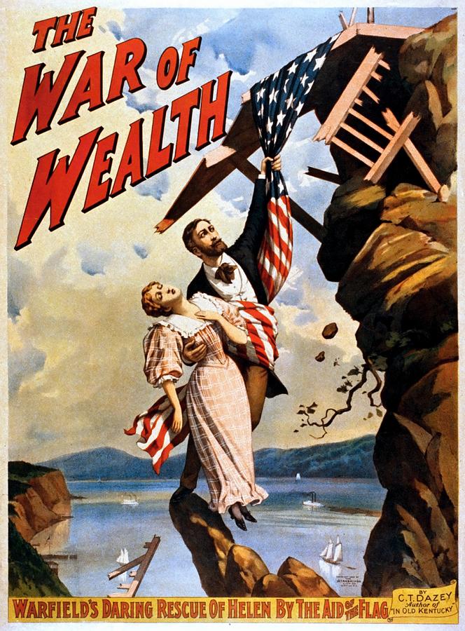 The War of Wealth, Broadway poster, 1895 Painting by Vincent Monozlay