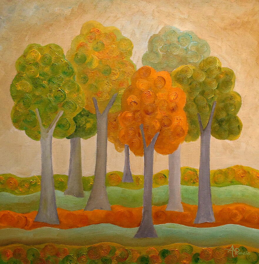 Tree Painting - The Warm Daylight by Angeles M Pomata
