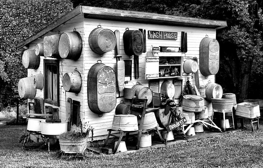 The Wash House In Black And White Photograph by Kathy K McClellan