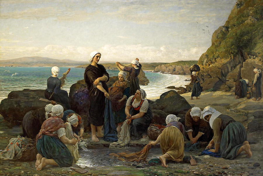 The Washerwomen of the Breton Coast Painting by Jules Breton