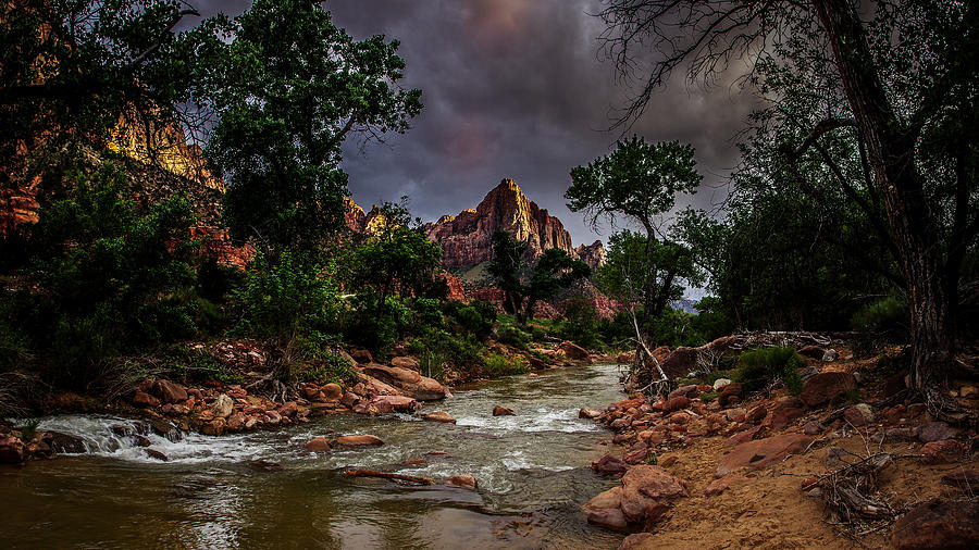 The Watchman along the Virgin River Photograph by Scott McGuire