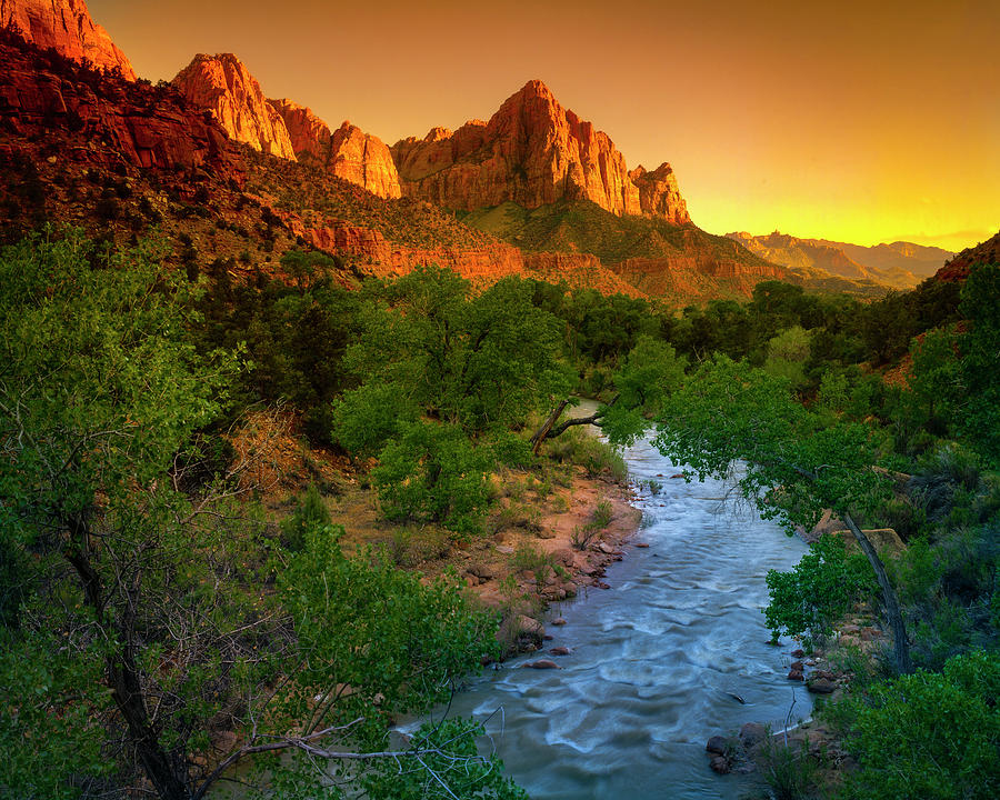 The Watchman Sunset Photograph by Mark Miller
