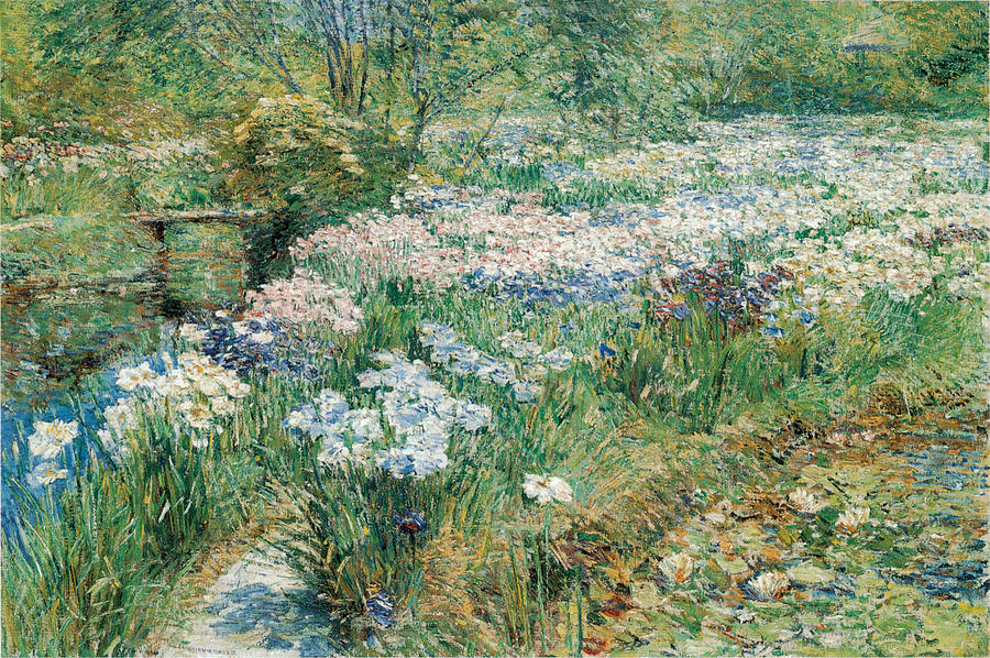 Childe Hassam Photograph - The Water Garden by Childe Hassam