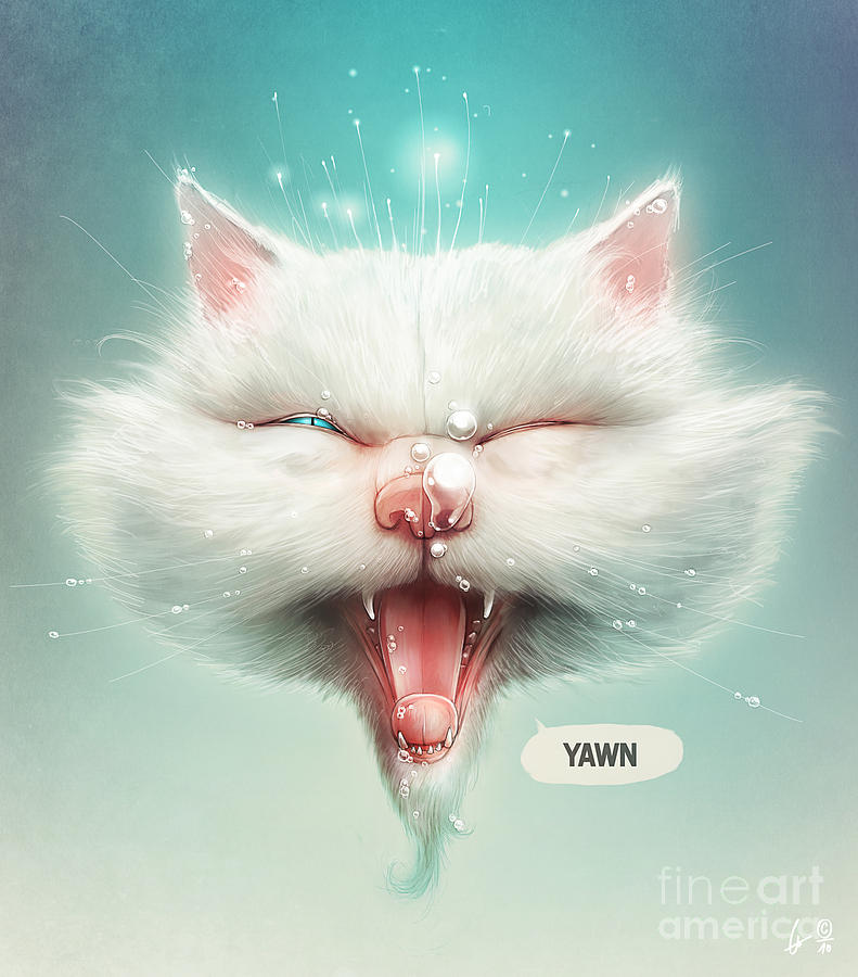 Cat Painting - The Water Kitty by Lukas Brezak