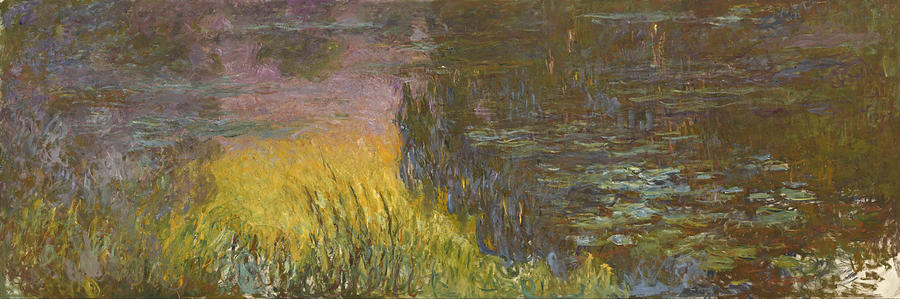 water lilies setting sun monet