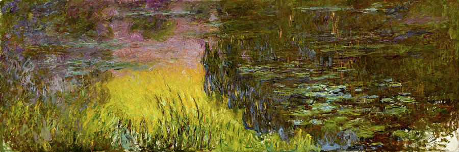 water lilies setting sun monet