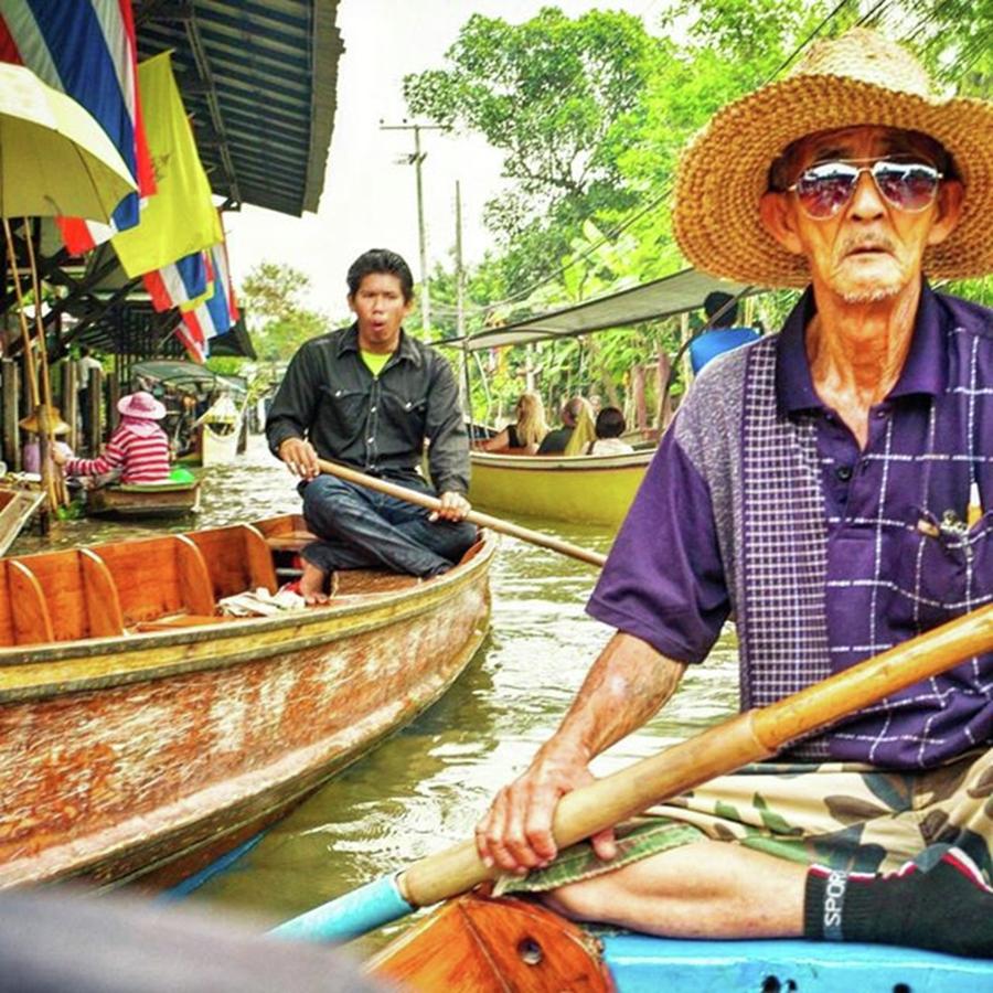 Boat Photograph - The Water Market, Bangkok, Thailand by Aleck Cartwright
