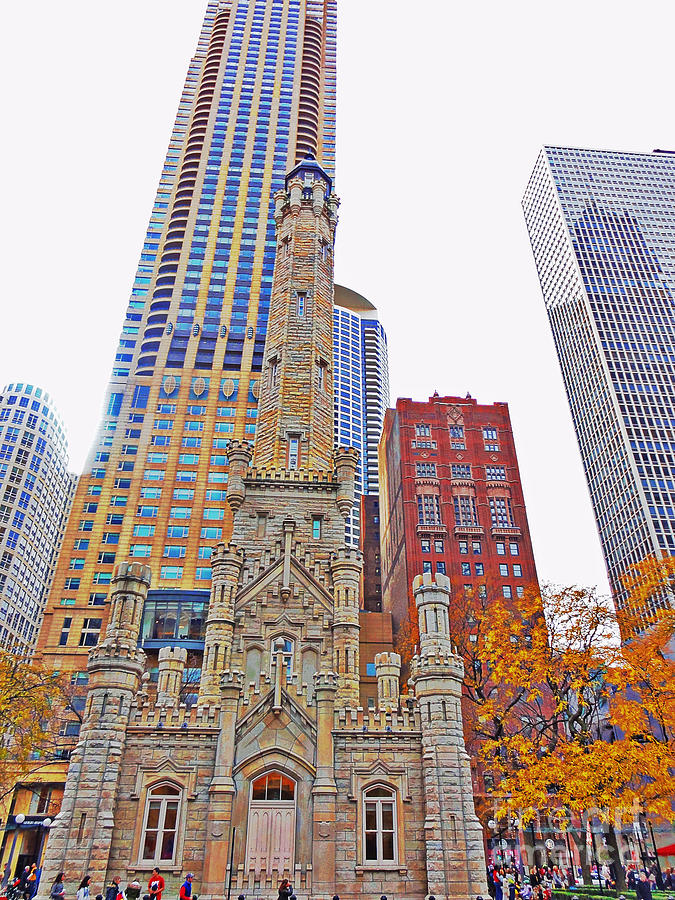 Castle Photograph - The Water Tower in Autumn by Mary Machare
