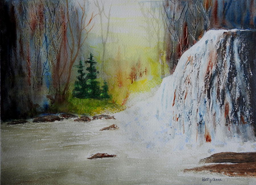 The Waterfall Mixed Media by Betty-Anne McDonald