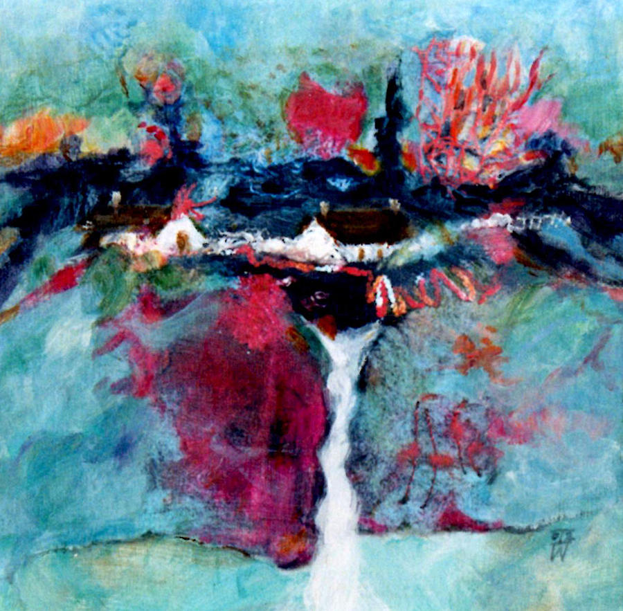 Waterfall Mixed Media - The Waterfall by Inge Wright