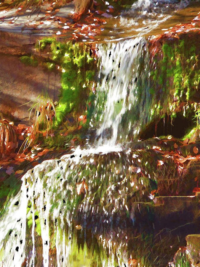 The waterfall journey Painting by Jeelan Clark