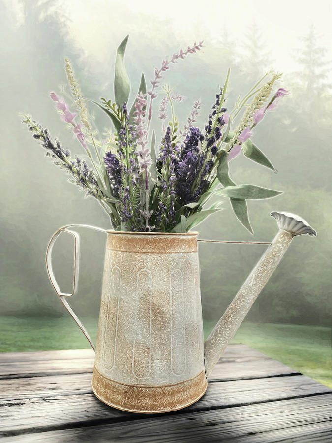 The Watering Can Mixed Media by Lori Deiter