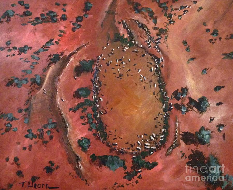 The Watering Hole - original sold Painting by Therese Alcorn