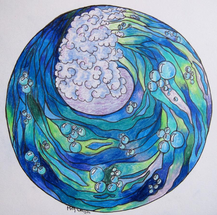 The wave Drawing by Megan Walsh
