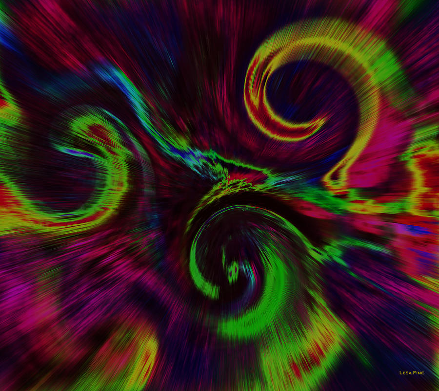 The Wave of Truth 2 Lime Pink Digital Art by Lesa Fine
