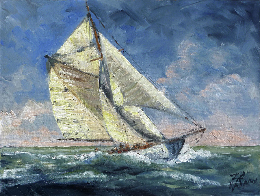 The wave - Sails 12 Painting by Irek Szelag