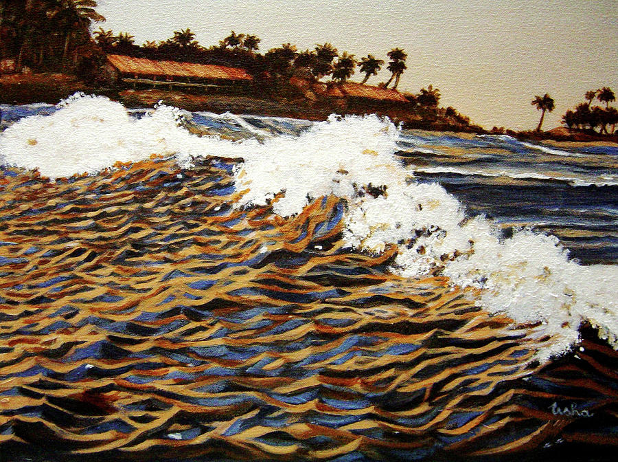 Wave Painting - The Wave by Usha Shantharam