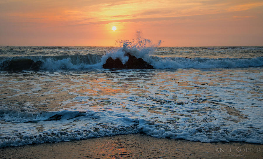 The waves are on fire  Photograph by Janet  Kopper