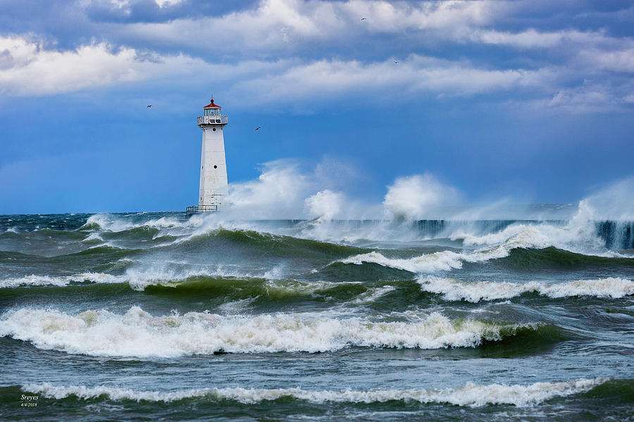 Lake Ontario Photograph - The Waves at Sodus Point by Scott Reyes