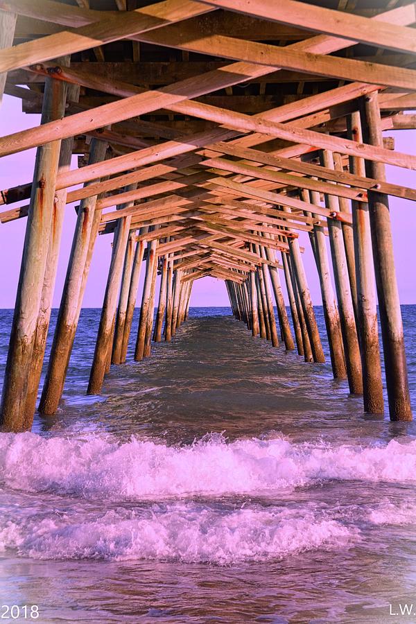 The Waves Beneath Emerald Isle Pier Photograph by Lisa Wooten