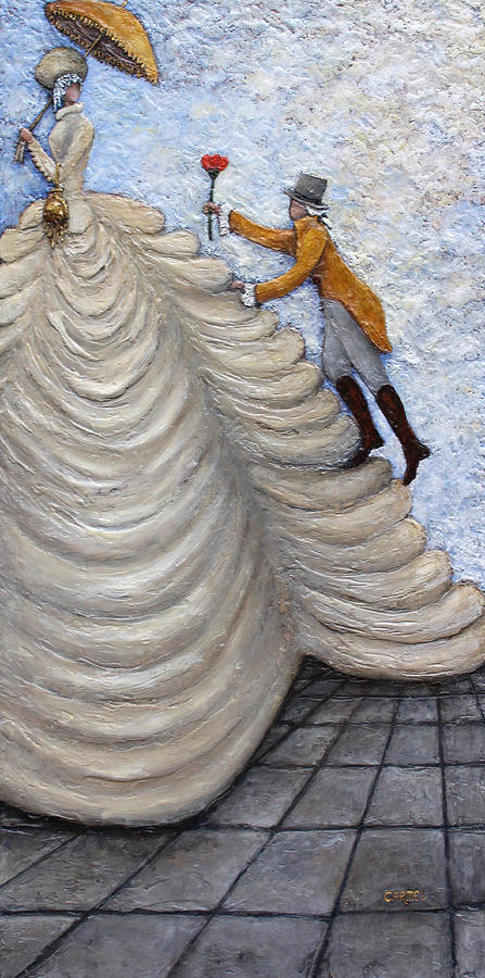 Woman Painting - The Way To Her Heart by Linda Carmel Woman Painting - The Way To Her Heart by Linda Carmel