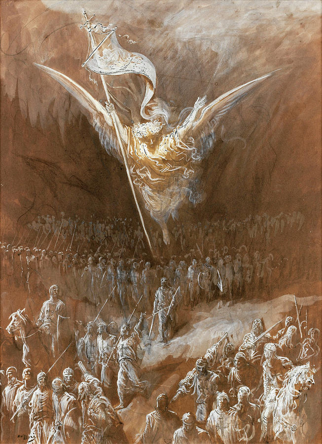 Gustave Dore Drawing - The Way to Jerusalem by Gustave Dore