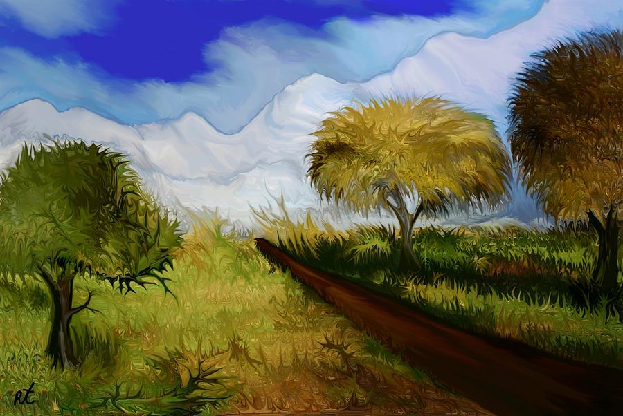Mountains Painting - The Way To The Snowy Mountains by Rafi Talby Mountains Painting - The Way To The Snowy Mountains by Rafi Talby
