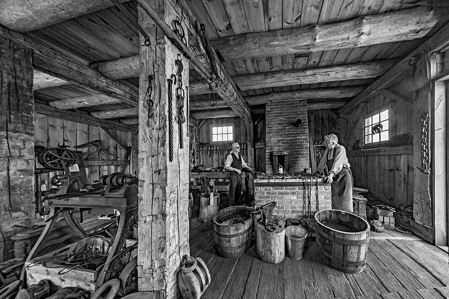 Tool Photograph - The Way We Were - The Blacksmith 2 bw by Steve Harrington