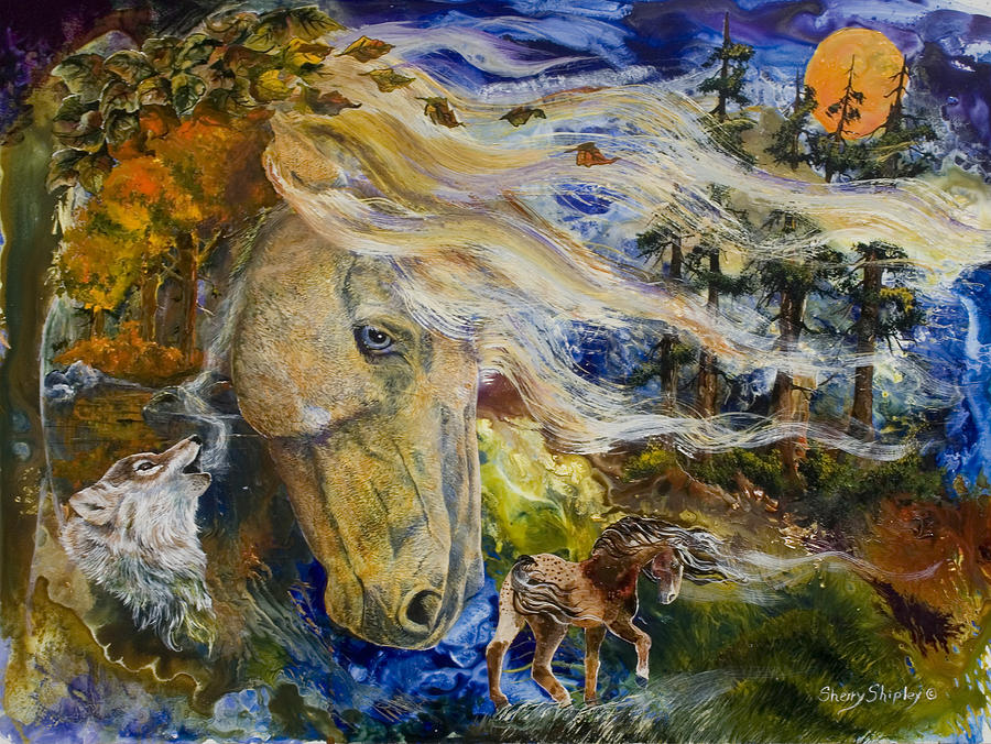 Tree Painting - The Wayward Wind by Sherry Shipley