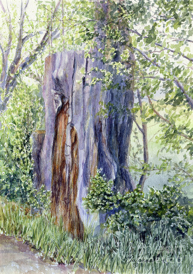 The Weathered Stump Painting by Malanda Warner