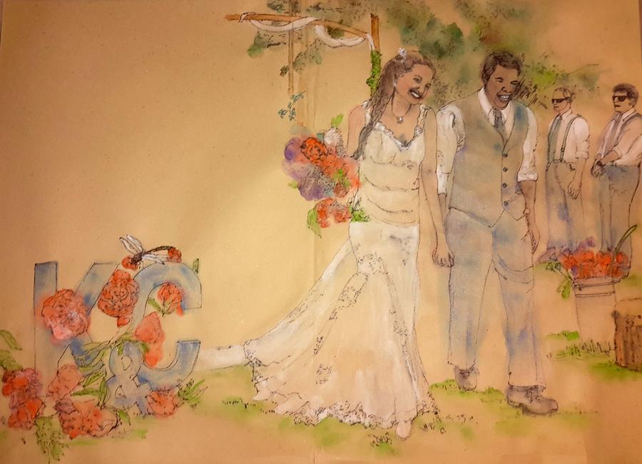The Wedding Album  Painting by Debbi Saccomanno Chan