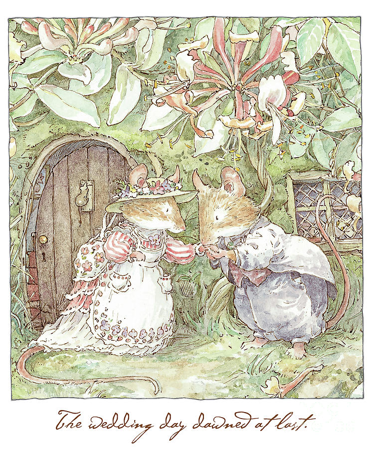 Mouse Drawing - The Wedding Day Dawned At Last by Brambly Hedge