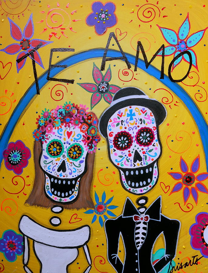 The Wedding Day of the Dead Painting by Pristine Cartera Turkus