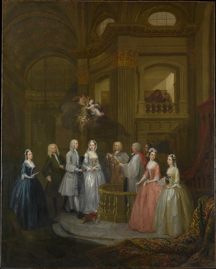The Wedding of Stephen Beckingham and Mary Cox Painting by William Hogarth