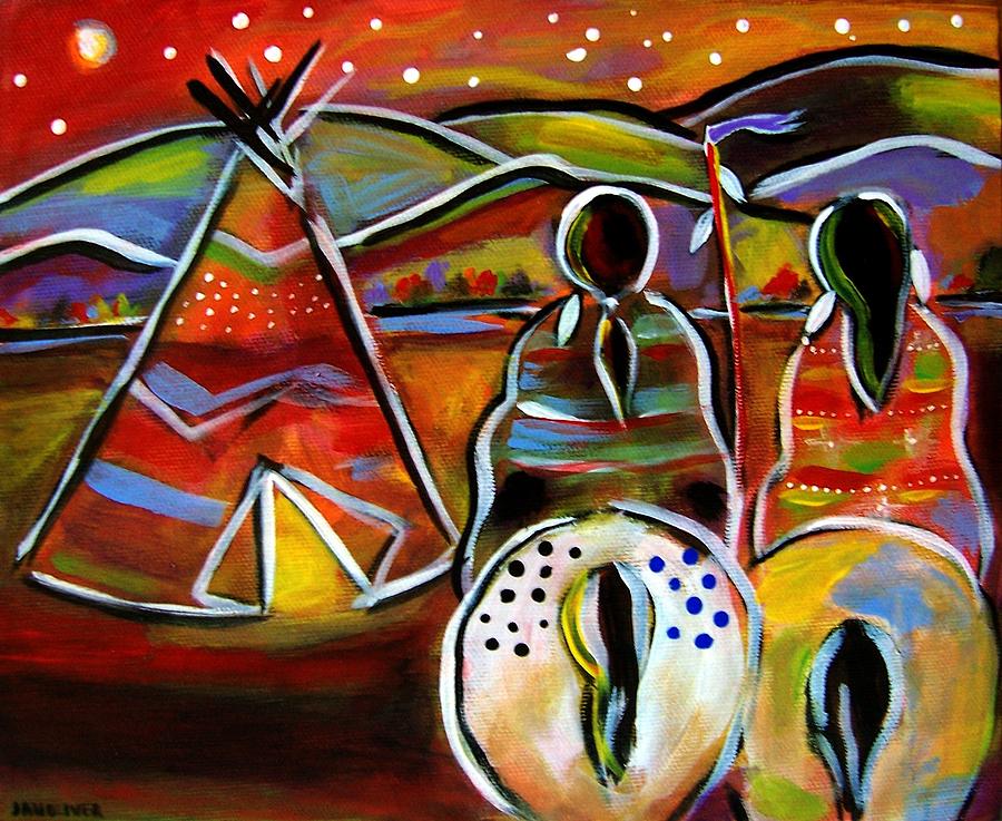 Native American Painting - The Wedding Party by Jan Oliver-Schultz