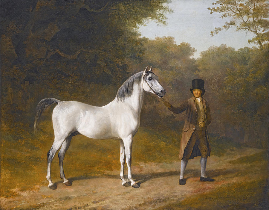 The Wellesley Arabian, held by a Groom in a Landscape Painting by Jacques Laurent Agasse