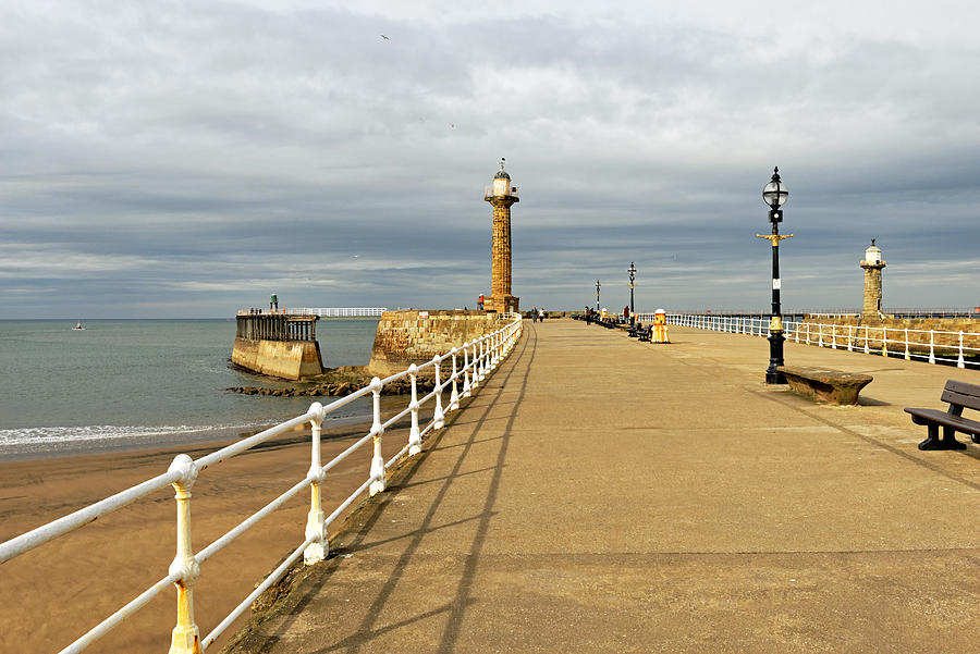 The West Pier and Breakwater - Whitby Photograph by Rod Johnson