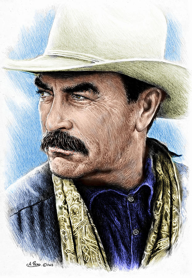 Tom Selleck Drawing - The Western Collection Monty Walsh by Andrew Read