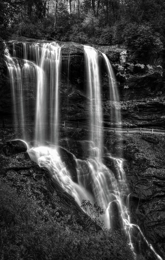 Waterfall Photograph - The Wet Dry Falls in Black and White by Greg and Chrystal Mimbs