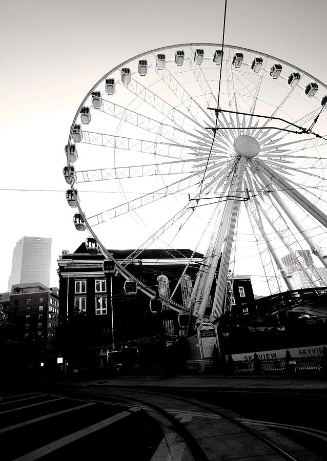 Atlanta Photograph - The Wheel Black and White by D Justin Johns