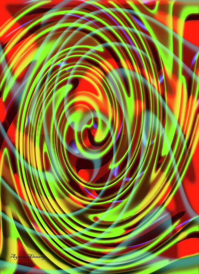 Abstract Digital Art - The whirl of life, w5.2e by Ayman Alenany