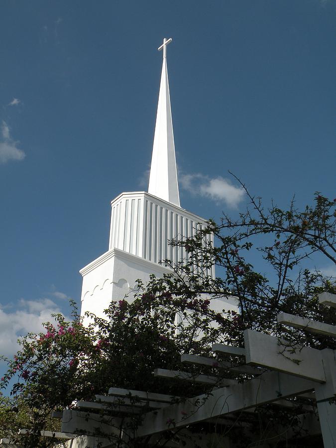 The White Church Steeple Photograph by Rosalie Scanlon